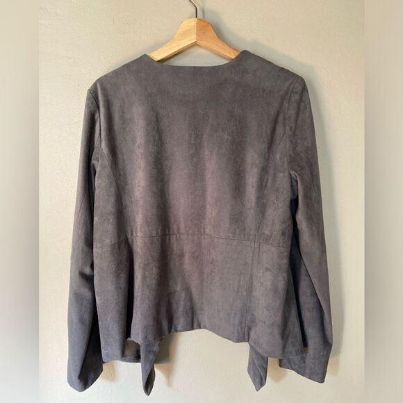 Cupcakes and cashmere faux suede gray jacket M - Picture 2 of 8